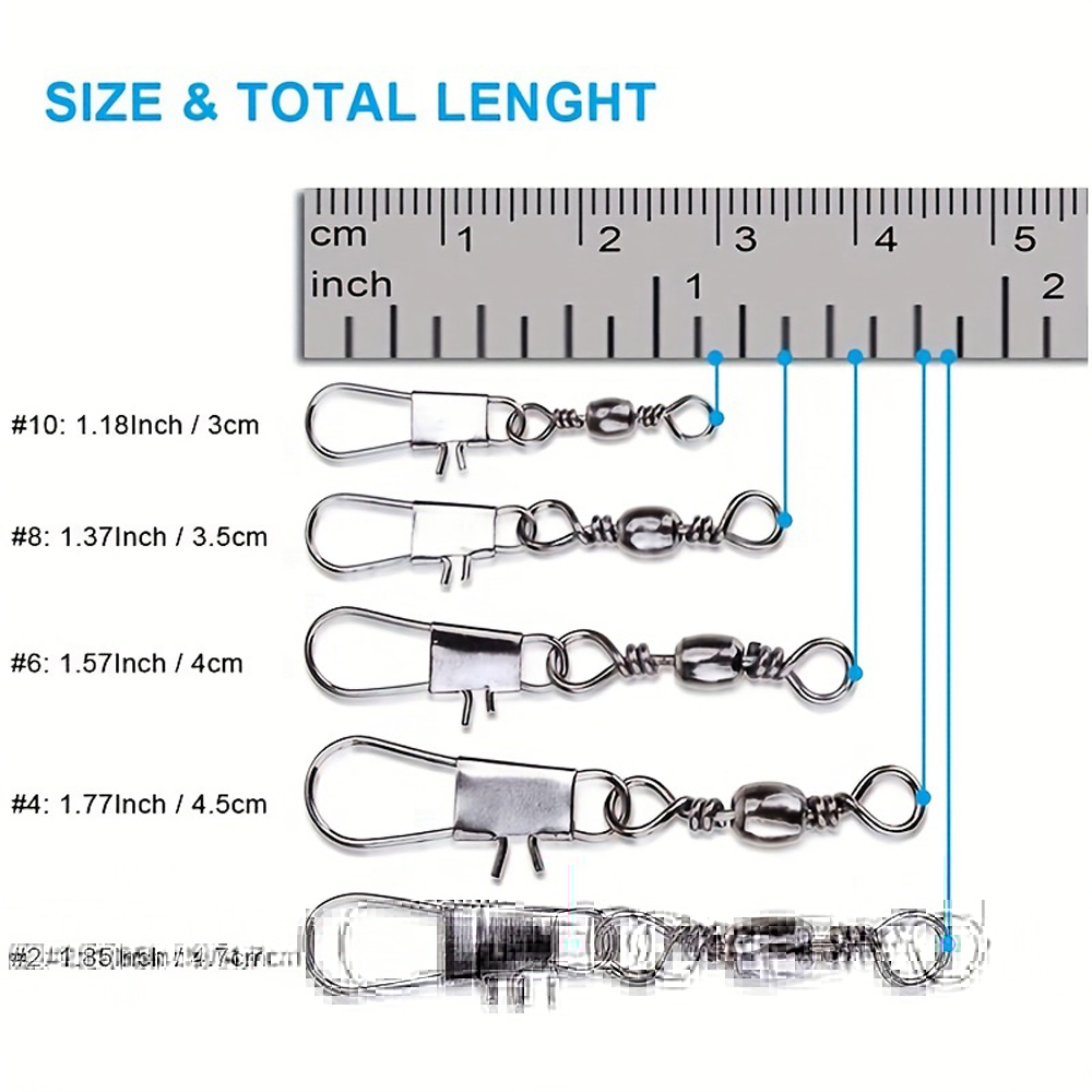 100Pcs/Lot 4#6#8#10#12# Swivel – Fishing Equipment Cheap Bewertung und Preis