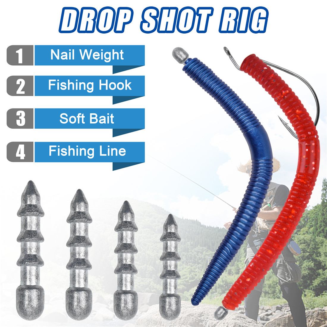 60PCS Nail weights Worm Fishin – Trout Fishing Lure Bewertung und Preis